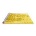 thumbnail image 2 of Ahgly Company Machine Washable Indoor Round Solid Yellow Modern Area Rugs, 4' Round, 2 of 4