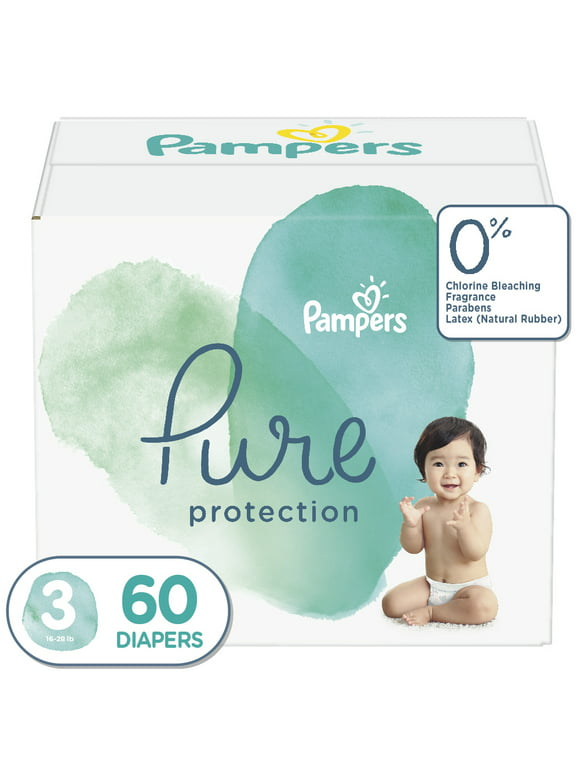Pampers Pure Protection Natural Diapers, Size 3, 60 ct