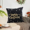 thumbnail image 4 of Luoshdecor Gold and Black Throw Pillow Covers 18x18 in,Merry Christmas Pillow Cases Square Decorative Cushion for Outdoor Home Bed Sofa Couch, 4 of 6