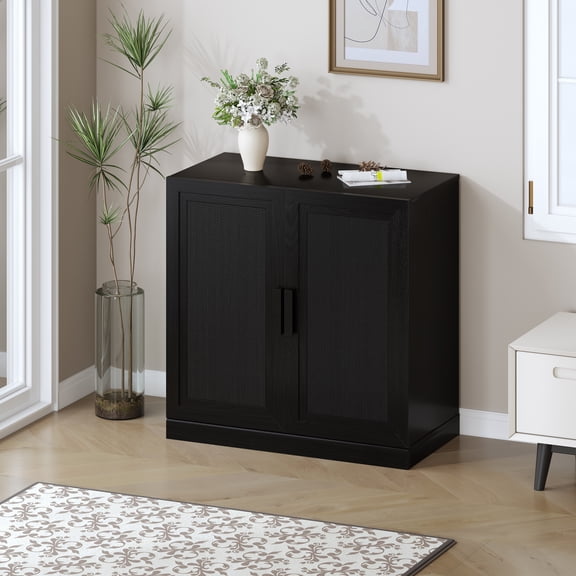 MAYEERTY Doorless Open Shelves Storage Wood Cabinet for Living Room,Set of 4