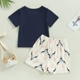 thumbnail image 2 of Newborn Baby Boy Clothes Cowhead Pattern and Letter Printed Round Neck T-shirt + Shorts Set 2PCs Infant Summer Outfits, 2 of 5