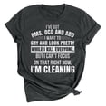 thumbnail image 1 of Hauts d'Été Amusants pour Femmes Lettres Imprimées Col Rond Manches Courtes Mode T-Shirt, 1 of 6
