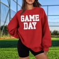 thumbnail image 3 of jobturf Football Sweatshirts for Women Game Day Letter Graphic Sweatshirt Soft Fleece Y2k Long Sleeve Crew Neck Pullover Tops XL, 3 of 5