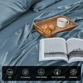 thumbnail image 4 of Sleep Zone Cooling Bed Sheet Set for Hot Sleepers, Ultra Soft Breathable Moisture-Wicking Sheets, Wrinkle-Resistant & Machine Washable, Deep Pocket, Solid Color Summer Bedding (Full, Blue), 4 of 6