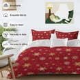 thumbnail image 3 of Christmas Gold Duvet Cover Set King Size, and White Snowflake Red 4 Piece Soft Microfiber Bedding Set Holiday Bedding with Zipper Closure, 1 Comforter Cover, 1 Flat Sheet, 2 Pillowcases, 3 of 9