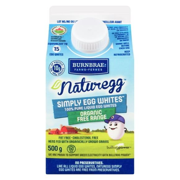 Naturegg Simply Egg  Whites™ Organic Burnbrae Farms, 500 g / carton