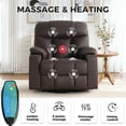 thumbnail image 6 of Bonzy Home Rocker Recliner Chair with Swivel Base, Massage & Heat, 2 Cup Holders – Comfortable Recliner for Living Room, Bedroom, Office, 6 of 7