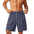 thumbnail image 6 of Men's Casual Shorts 5 Inseam Quick Dry Lightweight Stretchy For Beach Vacation Hiking Gym Workout Running | Zenithor,Navy XXS, 6 of 6