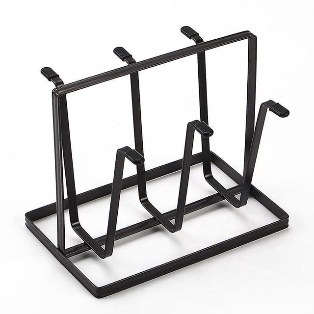 Rejilla para secar botellas, soporte metálico para 6 tazas, ganchos protectores de silicona, soporte antideslizante para secar botellas, árbol para gafas, soporte para tazas de café