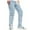 Light Blue, variant on QHFBli Mens Baggy Jeans Male Solid Color Ripped Skinny Jeans Casual Small Foot Denim Trousers