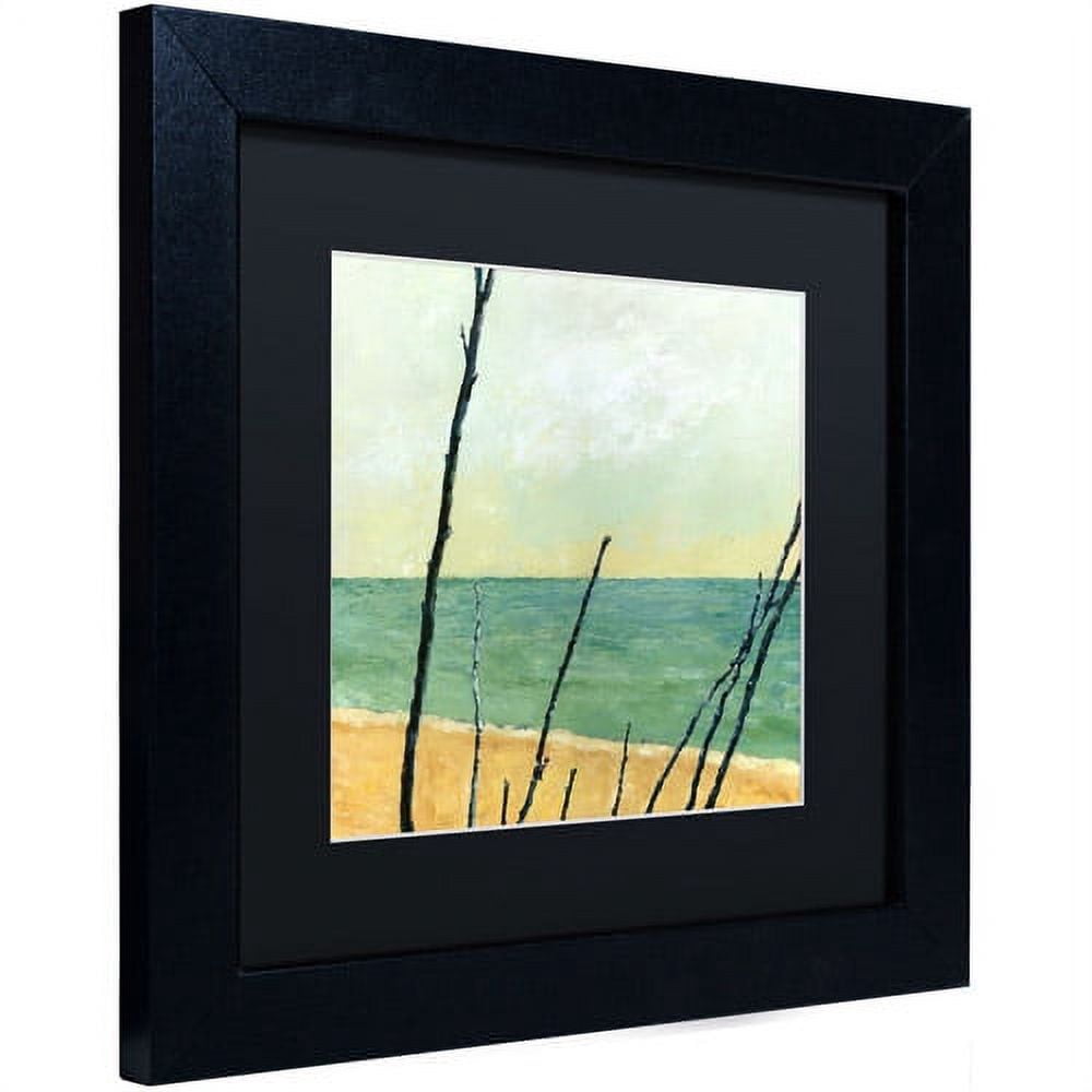Trademark Fine Art "Branches on the Beach" Canvas Art by Michelle Calkins, Black Matte, Black Frame