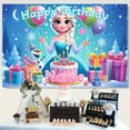 thumbnail image 2 of Happy birthday! Frozen background banner. Vibrant polyester decoration for classrooms and offices. The perfect gift for family and friends. Holiday background | Vibrant party banner, 2 of 9