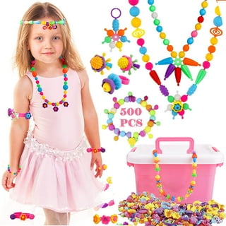 SHELLTON 160 Pieces Snap Pop Beads for Girls Toys - Kids Jewelry Making Kit  Pop-Bead Art and Craft Kits DIY Bracelets Necklace Hairband and Rings Toy  for Age 3 4 5 6