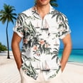 thumbnail image 2 of Stamzod Men Casual Fashion Turndown Collar Printing Short Sleeve Button Shirt Blouse Gray M, 2 of 6