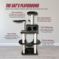 thumbnail image 2 of TRIXIE Tarragona Plush & Sisal 5-Level 63.8" Cat Tree with Scratching Posts, Condo & Hammock, Dark Gray, 2 of 8