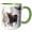 Green/White, variant on 3drose, Usa, Wy, Yellowstone Np. Female Moose Eating Willow Branches in Snow., 11oz Two-tone Green Mug