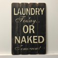 thumbnail image 1 of Laundry Or Naked Wooden Sign Wall Decor, 1 of 1