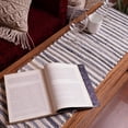 thumbnail image 5 of HOMEMONDE Recycled Blue Table Runner 14" x 72" Denim Braided Stripe Table Top Runner with Tassels, 5 of 5