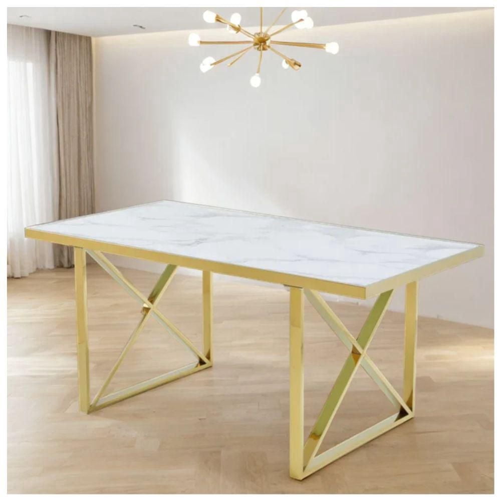 Heavenly Collection Faux Marble Dining Table