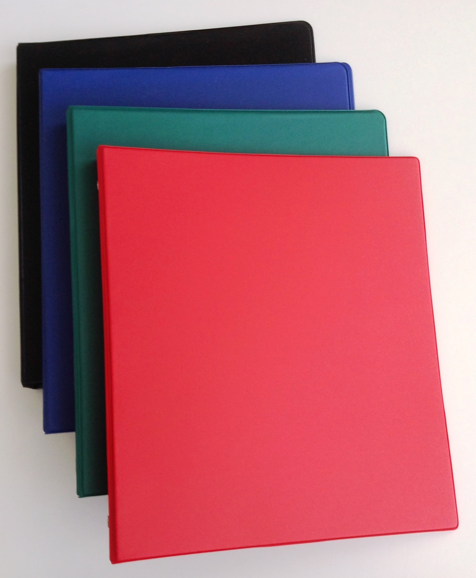 Assorted Colors of Vinyl 3-Ring Binders, 1/2-Inch, for 8.5' x 11' Sheets, with Inside Pockets, 4-PACK