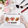thumbnail image 5 of I Love Rugby Makeup Bags for DIY Women Travel Cosmetic Bag Zipper Pouch Tool Multi Purpose Case Toiletry Packing Purse Storage Bag Organizer for DIY Sport Fans Players Friends Gifts 10x7Inch, 5 of 9