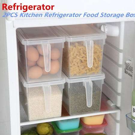 1 2pcs Food Storage Containers Food Kitchen Refrigerator Cabinet