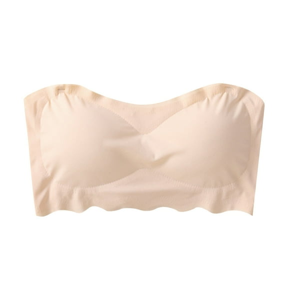 DuoJiaJ Summer Ice Silk Beautiful Back Thin Small Chest Gathered Tube Top Exposure Mark Girl Underwear. Breathable Yoga Tank Tops for Women