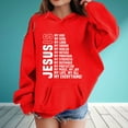 thumbnail image 2 of Hpapadks Hoodies for Girls Personality Letter Print Long Sleeve Loose Hooded Sweatshirts 8-9 Years Boys Sweatshirts Red, 2 of 4