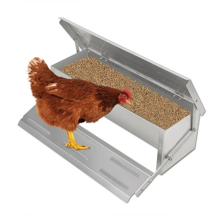 Zimtown Automatic Chicken Feeder Treadle Self Open Aluminium Feeder Feed Chook