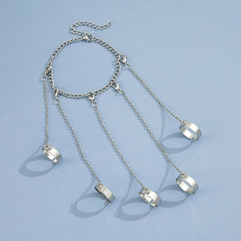 AYYUFE Random colors 5 Pairs Unisex Hip Hop Chain Open Rings