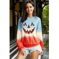 thumbnail image 2 of Chandails en Molleton Visage de Citrouille Halloween Femmes Mignon Pull Graphique Citrouille Décontracté Manches Longues Automne, 2 of 6