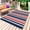 Navy Red, variant on Navy Blue Khaki Striped Outdoor Rug 5x8 Ft - Reversible Patio Rug Outdoor Camping Rugs, Modern Minimalist Ombre Lines Washable Indoor Outdoor Area Rugs, Non-Slip Outdoor Carpet Runner for Deck/Porch
