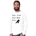 thumbnail image 3 of Crawl Walk Ninja Stealth Karate Men's Big & Tall Long Sleeve Graphic Tee Brisco Brands 2X, 3 of 5