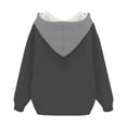 thumbnail image 3 of Cilsoka Womens Oversized Sweatshirt Crewneck White Crewneck Sweatshirt Women Cropped Pullover Sweatshirts for Women Cotton Tops for Women Trendy V Neck My Orders past Orders, 3 of 4