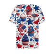 thumbnail image 2 of Blusas de las Mujeres Casual Gradiente de Manga Corta V-Cuello Superior, Imitación Marco Casual Blusa para las Mujeres, Mano Lavado Primavera Verano Desgaste, 2 of 4