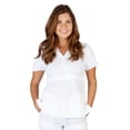 thumbnail image 3 of UltraSoft Premium 3 Pocket Mock Wrap Medical Scrub Top For Women - JUNIOR FIT 38484-Large (White), 3 of 3