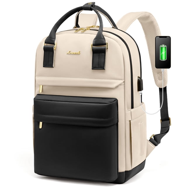 Mochila para portátil LOVEVOOK impermeable con puerto USB de 15,6 pulgadas para hombres y mujeres