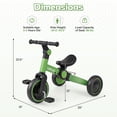 thumbnail image 3 of Gymax 5-In-1 Toddler Bike Kids Balance Bike w/ Removable Pedals Adjustable Handlebar Green, 3 of 10