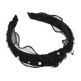thumbnail image 1 of Unique Bargains Women Knotted Headbands Fashion Rhinestone Faux Pearl Beaded Knotted Headbands Hair Accessories Black, 1 of 7