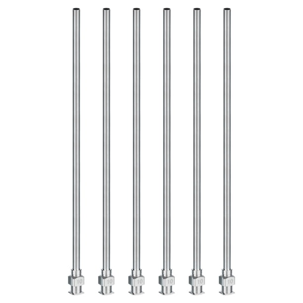 Uxcell 6 Pcs 10G 5 Pulgadas Aguja de Dispensa de Punta Romana con Lure Lock para Recargar Tintas Líquidas y Adhesivos