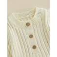 thumbnail image 5 of Bagilaanoe Newborn Baby Girl Boy Knit Rompers Sweater Long Sleeve Bodysuits 3M 6M 12M 18M 24M Infant Casual One Piece Short Jumpsuit, 5 of 8