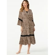 Sofia Intimates by Sofia Vergara Women's and Women's Plus Size Satin Ruffle Robe