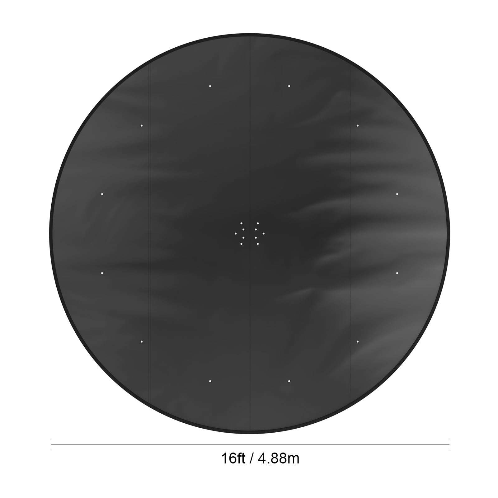 SKYSHALO Round Pool Cover, 18 Ft PVC Swimming Round Pool Solar Cover Above Ground Drawstring Design Inflatable Pools Cover, Black