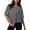 Dark Gray, variant on Stamzod Women Drop Shoulder Round Neck Oversized Crop Tops Workout Tops Tees Purple L