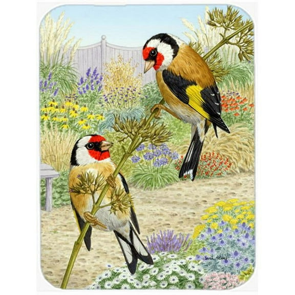 European Goldfinches Glass Cutting Board, Large