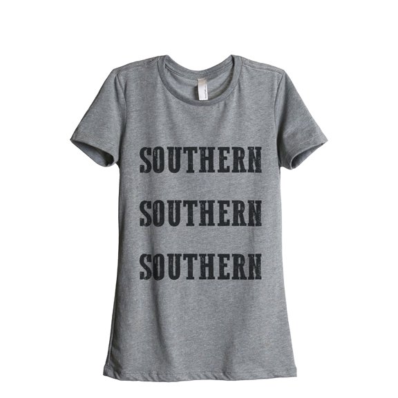 Thread Tank Southern Southern Women's Relaxed Crewneck T-Shirt Tee Heather Grey Small