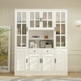 thumbnail image 4 of FUFU&GAGA Tall Storage Cabinet Glass Doors Display Cabinet Bookcase Home Office 78.7"W, 4 of 5