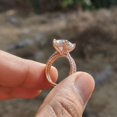 thumbnail image 5 of vylahjewellery Rose Gold Vermeil Pavé Double Band Wedding Ring for Women, Modern Bridal Ring, Princess Cut Diamond Engagement Ring, 5 of 6