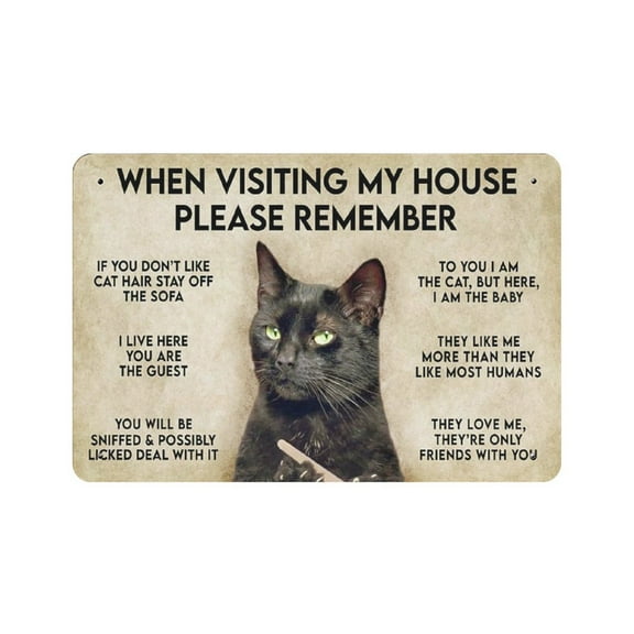 Funny Cat tin sign, Vintage tin sign, Gift for Cat Lovers, Home Decor, Wall Art,Retro style, farmhouse decoration, home, bar, restaurant, garage, tin sign 5.5x8 inches