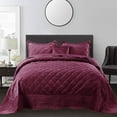 thumbnail image 2 of Home Soft Things 4 Piece Supersoft Microplush Bedspread Set - Burgundy - Oversized Queen (110" x 120"), 2 of 8